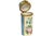 Vintage Limoges of France trinket accent box designed as a tall cylinder with panels of aqua blue alternating with...