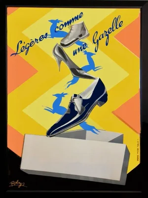 1930s "Legeres Comme Une Gazelle" French Vintage Poster