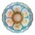 Prussia Plate and Bowl Set Hand Painted Vibrant Blue Border With Gold Accents For Sale