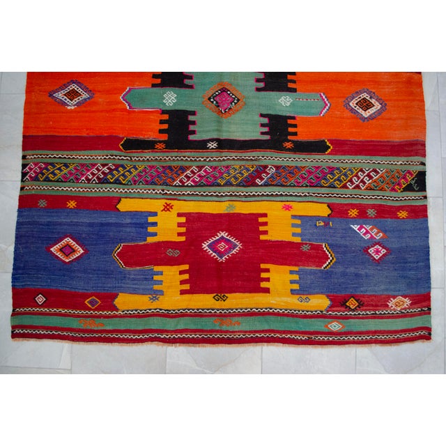 Vintage Hand-Woven Wool Turkish Rug - 5′11″ X 10′10″ For Sale - Image 10 of 13