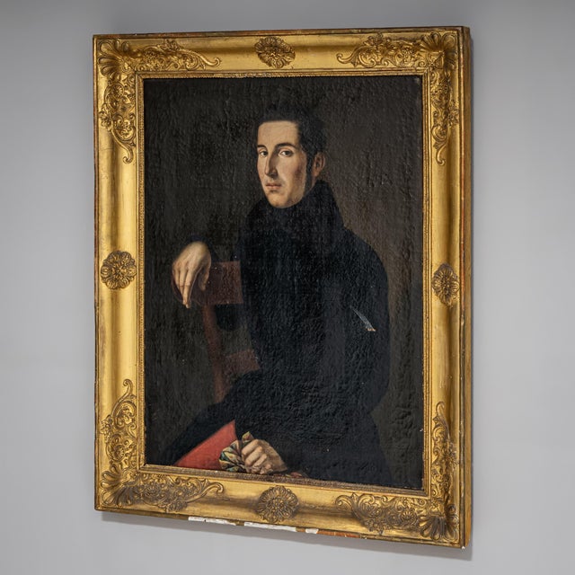 Biedermeier Artist, Portrait of a Young Man, Early 19th Century, Oil on Canvas For Sale - Image 4 of 12