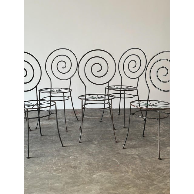 Spiral Iron Chairs in the Style of Luigi Serafini for Sawaya & Moroni, 1980s, Set of 6 For Sale - Image 9 of 18