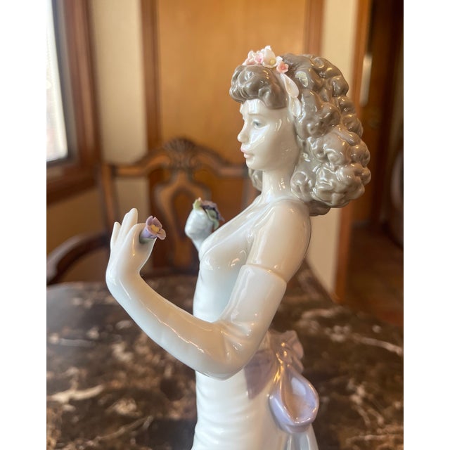 1990s Lladro Female Figurine Wearing Floral Headband For Sale - Image 5 of 8