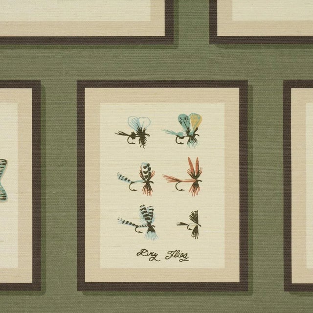 Contemporary SAMPLE - Schumacher Jamie's Trophies Sisal Wallpaper In Forest Green For Sale - Image 3 of 6