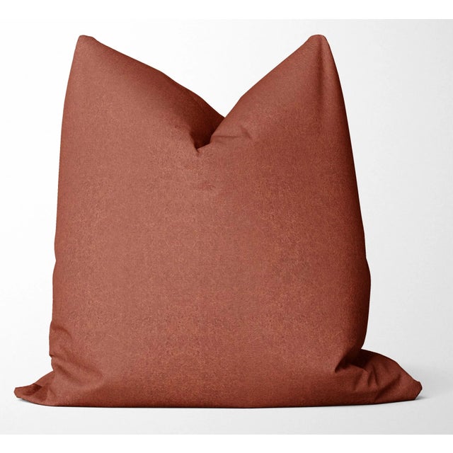 Modern Dark Orange Wool Throw Pillow For Sale - Image 3 of 3