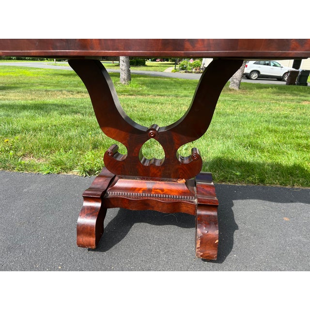 Mid 19th Century Antique Flame Mahogany American Empire Game Table