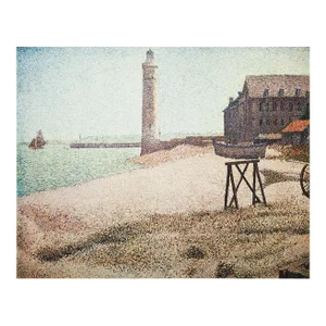 1977 After Georges Seurat "The Lighthouse at Honfleur", Full-Color Print