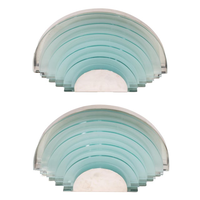 Pair of Large Mid-Century Art Deco-Style Wall Sconces, Reminiscent of Jean Perzel (French, 1880–1993) For Sale In Chicago - Image 6 of 18