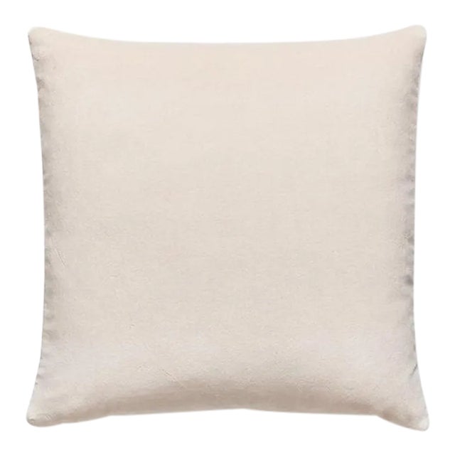 The House of Scalamandré Torino Velvet Pillow, Buttercream For Sale