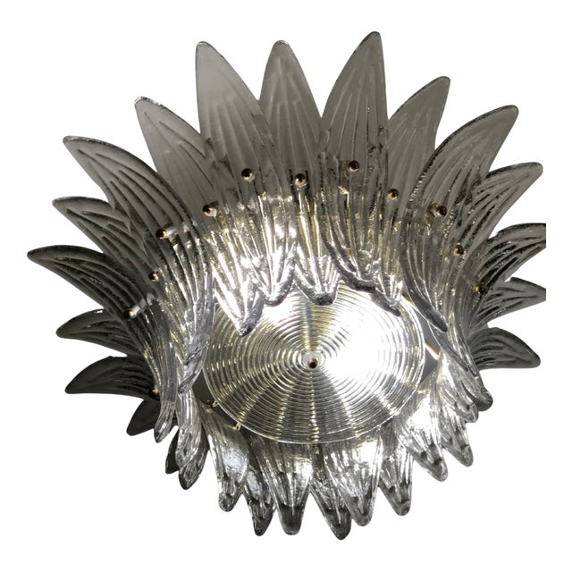Palmette Murano Glass Ceiling Lamp by Ercole Barovier for Barovier & Toso, 1950s For Sale