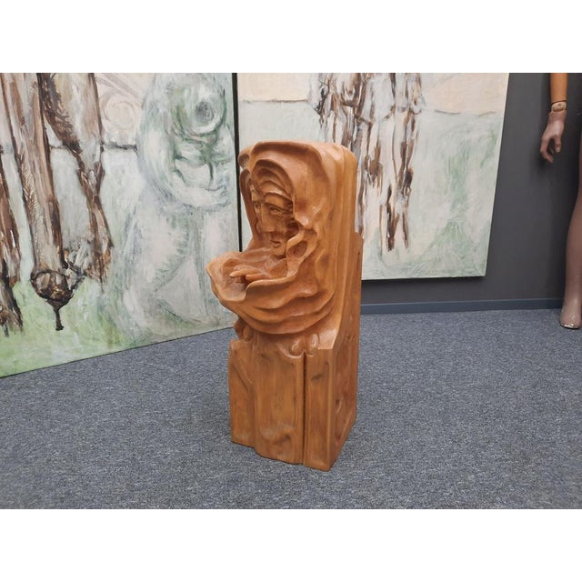 Rare and beautiful anthroposophical sculpture made of lime wood. Made and handcrafted circa 1940s. Artist and origin...