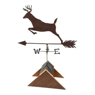 Vintage Cast Iron Deer Weather Vane For Sale