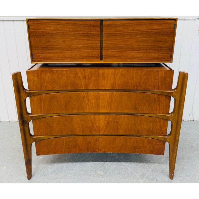 Striking 1960s Swedish Modern bedroom set designed by William Hinn, showcasing exceptional sculptural craftsmanship and...