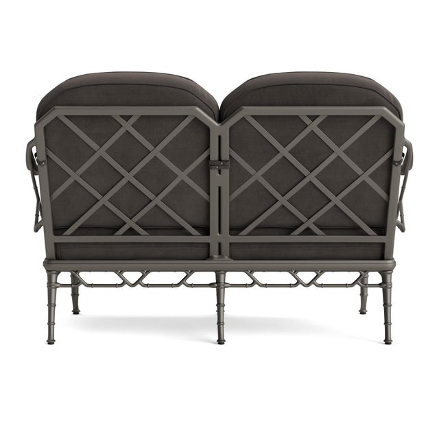 Brown Jordan Brown Jordan Calcutta Loveseat, Mica frame with Fusion Charcoal fabric For Sale - Image 4 of 11