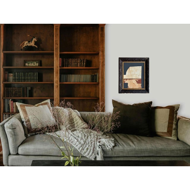 “Rodeo” Black Abstract Art in Antique Frame, Southwest Rugged Living Room Art by JTS For Sale - Image 4 of 10
