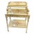 French-Style White Serving Table – Gold Leaf Details, Floral Inlay & 3-Tier Design For Sale