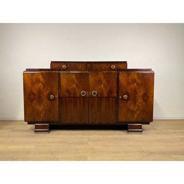 Mobile Sideboard in Burl Wood, 1940s For Sale - Image 9 of 9
