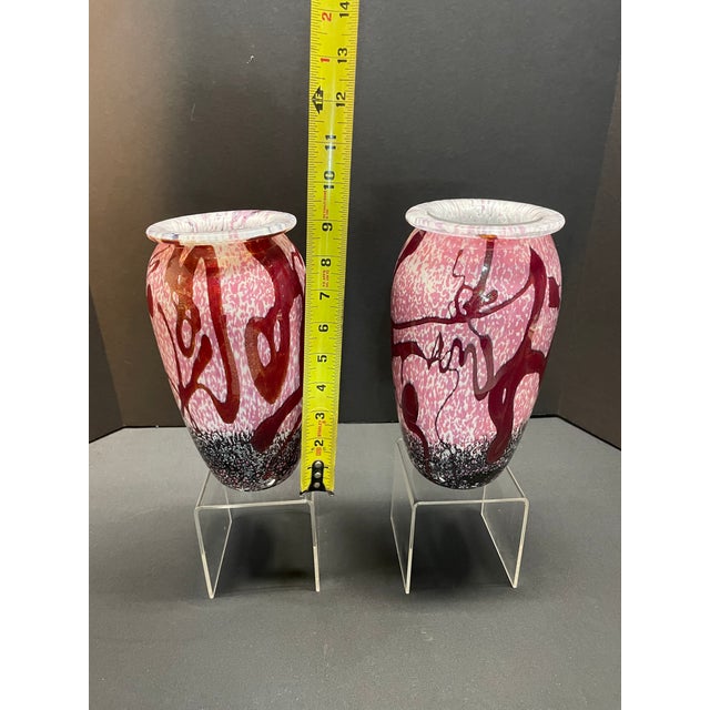 Robert Eickholt Eickholt Art Glass Vases, Signed and Dated 1993 - Set of 2 For Sale - Image 4 of 6