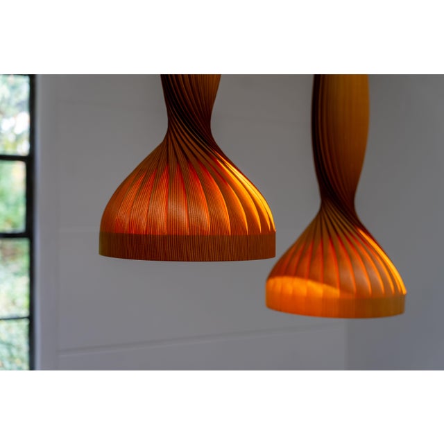 Pine Pendant Lamps by Hans-Agne Jakobsson Ellysett Sweden, 1960s, Set of 2 For Sale - Image 9 of 18