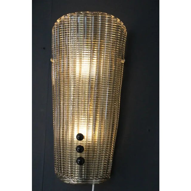 1980s Textured Smoked Murano Glass Sconces with Little Black Glass Pearls, 1980s, Set of 2 For Sale - Image 5 of 10