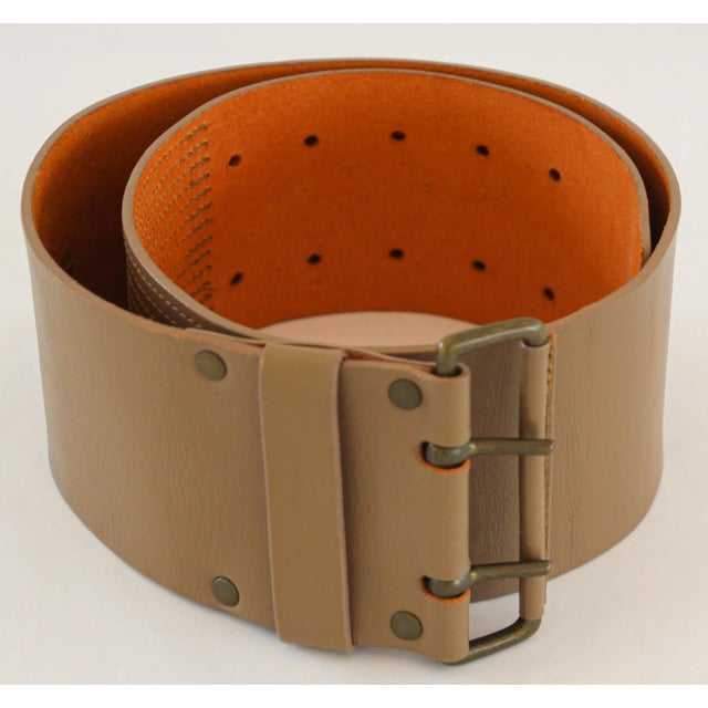 Late 20th Century Dries Van Noten Oversized Wide Leather Waist Belt For Sale - Image 5 of 11