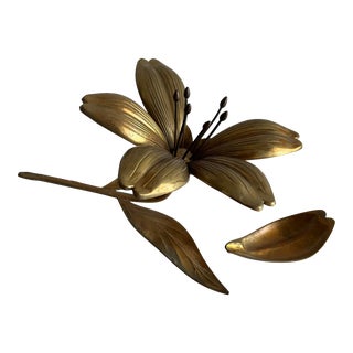 Mid Century Brass Flower Ashtray 6 Petal Ashtrays For Sale