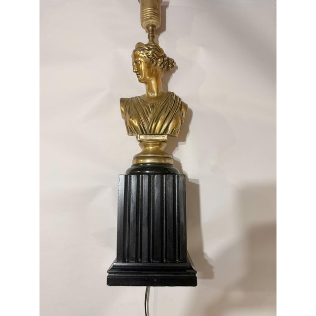 Wood 1950's Neoclassical Gilded Bust of Diana For Sale - Image 7 of 11