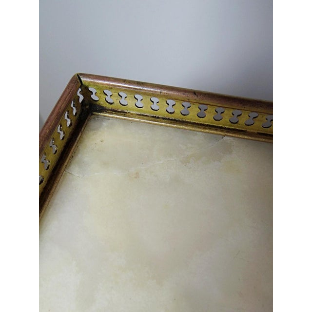 Antique Wooden Side Table Top in Gilt Metal and Onyx, 1900s For Sale - Image 9 of 12