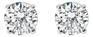 Platinum 1.00 Cttw Round Lab Grown Diamond Solitaire Stud Earrings