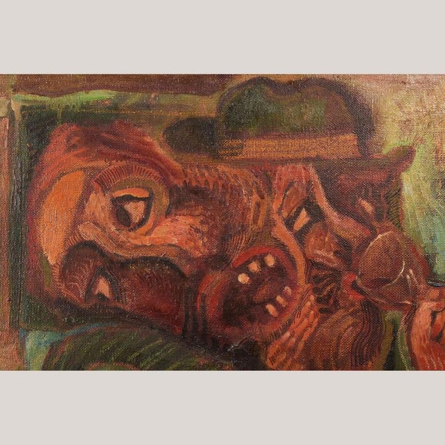 Edmundo Iniesta, Couple at Lunch, 1972, Oil Painting on Canvas, Framed For Sale - Image 6 of 13