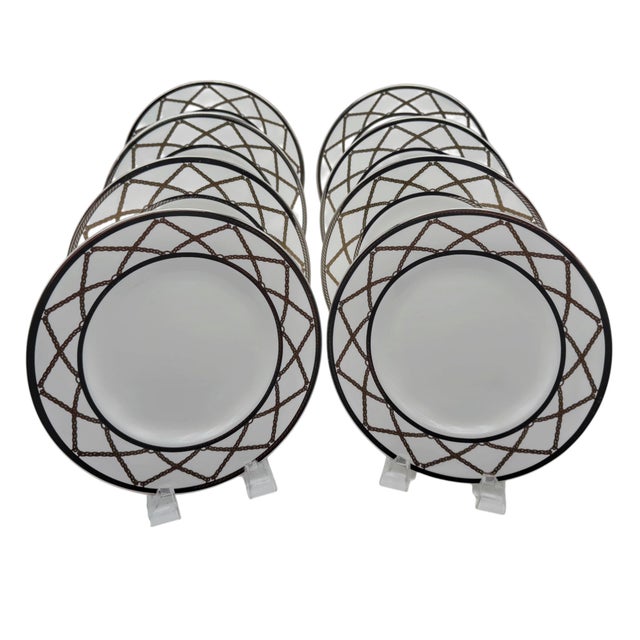Set of 8 Lenox “Braided Elegance” Fine Bone China Dinner Plates For Sale - Image 12 of 16