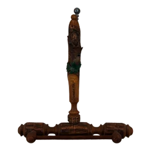 Late 19th Century Rustic Folk Art Carved Wall Hanging Deer Stag Towel Rack Lodge Cabin