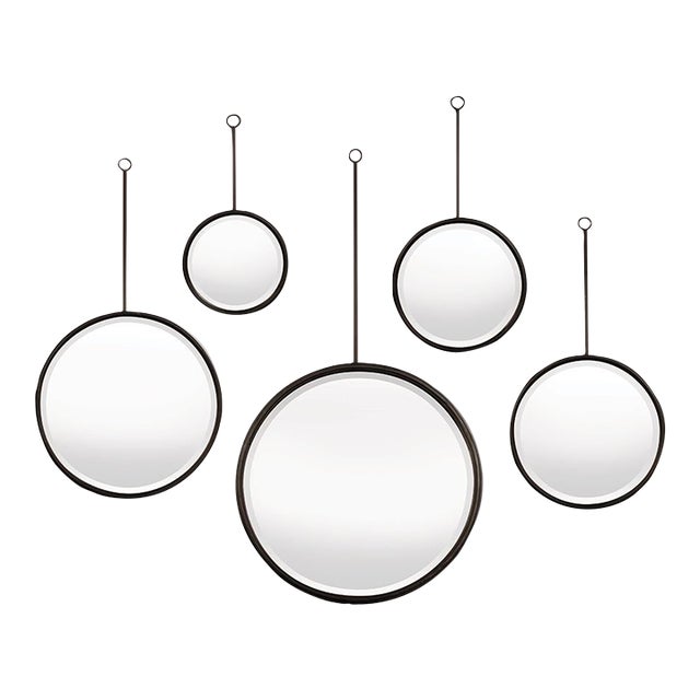Maison Noir Pendulum Mirrors, Set Of 5 For Sale