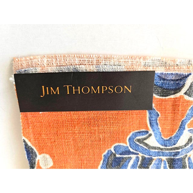 Jim Thompson Linen Fabric Kalong Vases in Persimon, 1 Meter For Sale - Image 14 of 16