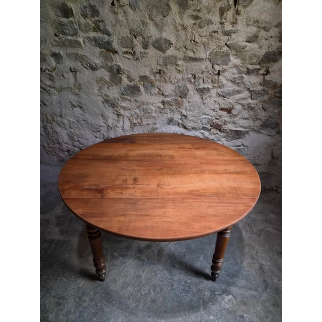 Antique French Drop-Leaf Dining Table in Cherrywood and Walnut, 1870s For Sale - Image 13 of 18