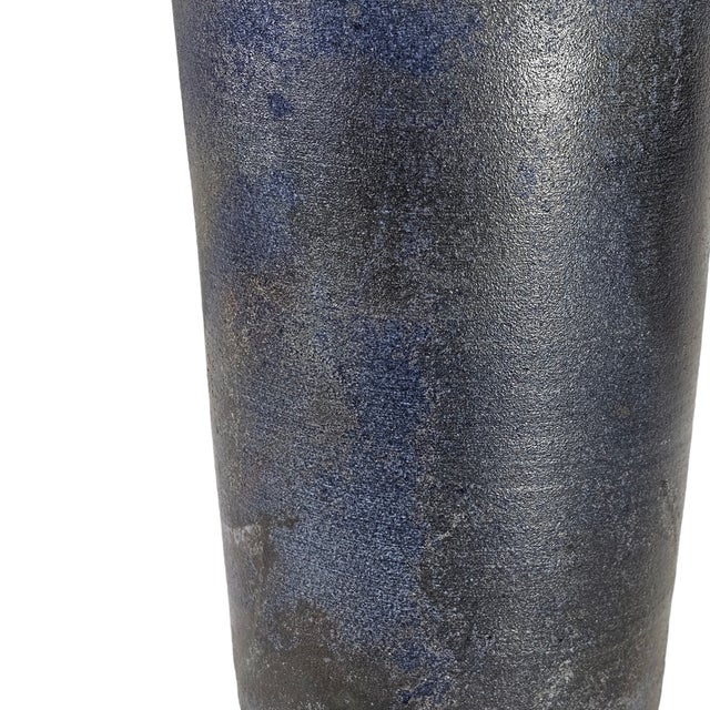 Studio Art Pottery Vase Matte Cobalt Blue Stoneware Organic Modern 9.75" For Sale In San Francisco - Image 6 of 11