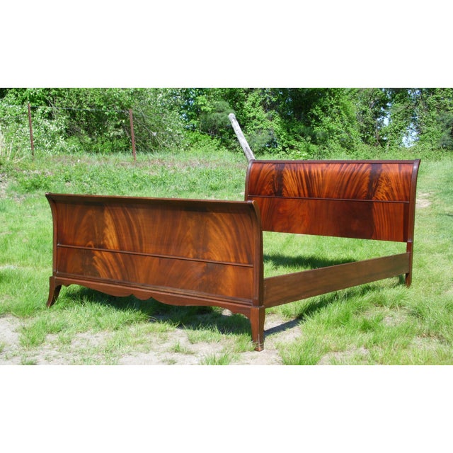 Antique Federal Flame Mahogany Double Full Size Sleigh Bed Chairish