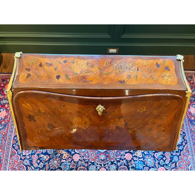 Mid 18th Century Louis XV Bronze-Mounted Parquetry and Marquetry Bureau a Pente Secretaire For Sale - Image 10 of 12