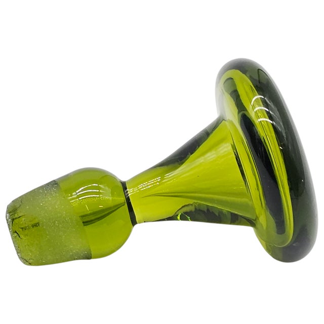 Blenko #49 Olive Kiwi Crackle Decanter by Winslow Anderson With Stopper, Mid-Century Modern For Sale - Image 10 of 12