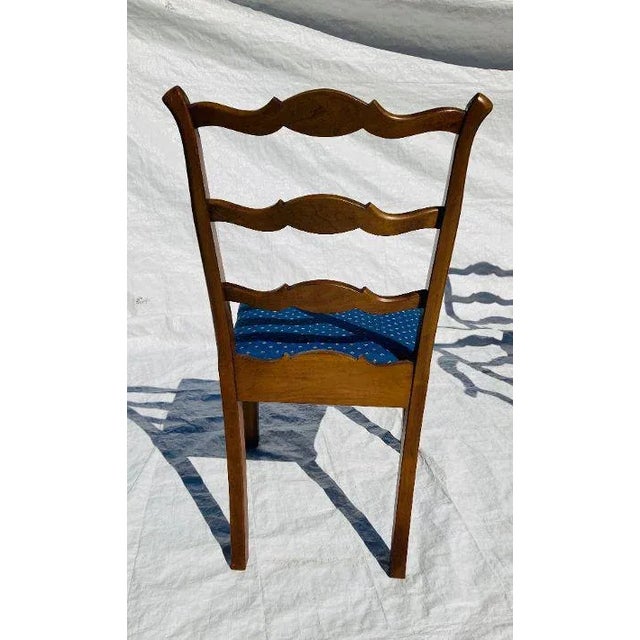 Blue 70's Timeless Statton Cherry Wood Dining Chairs S/6 For Sale - Image 8 of 10