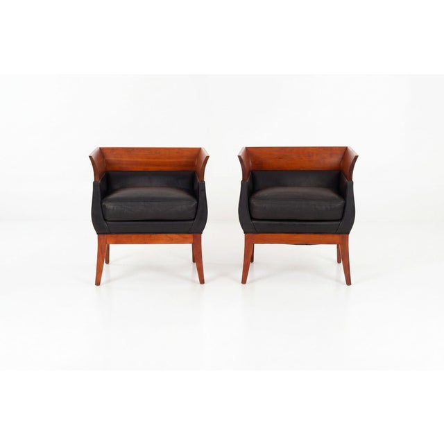 Art Deco Pair of Orlando Diaz-Azcuy Chalice Chairs 1985c. For Sale - Image 3 of 13