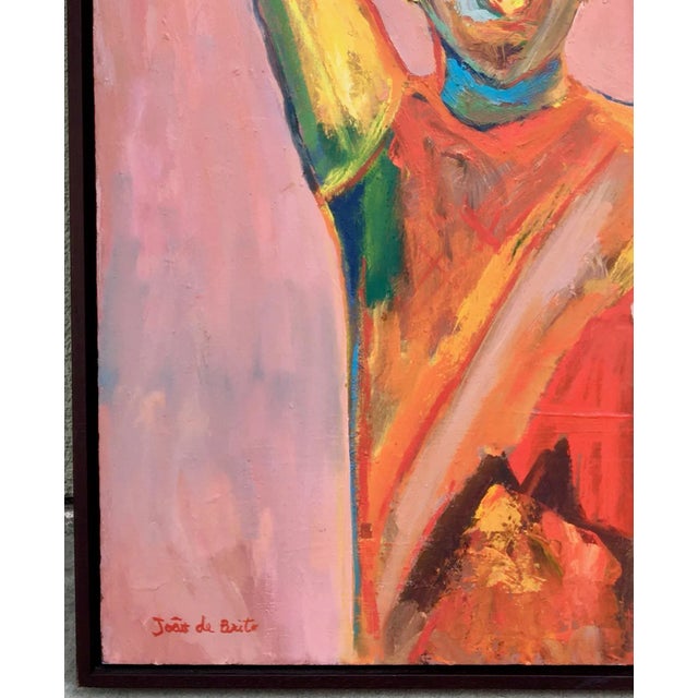 2020s “The Red Card” Figurative Impressionist Abstract Oil Painting by Joao De Brito, Framed - For Sale - Image 5 of 8