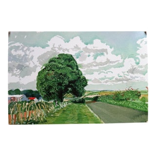 David Hockney, Road and Trees Near Wetwang, Copyright David Hockney, Printed in UK Reproduction For Sale