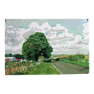 David Hockney, Road and Trees Near Wetwang, Copyright David Hockney, Printed in UK Reproduction