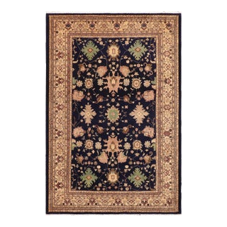 1980s Shabby Chic Ziegler Blue Beige Hand-Knotted Wool Rug - 9'2'' X 11'6'' For Sale