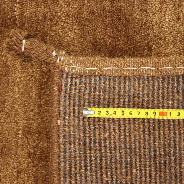 Orange Handmade Gabbeh Rug in Wool, India, 1900s For Sale - Image 8 of 9