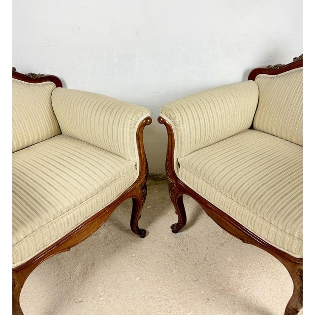 Louis XV French Armchairs, 1960s, Set of 2 For Sale - Image 13 of 14