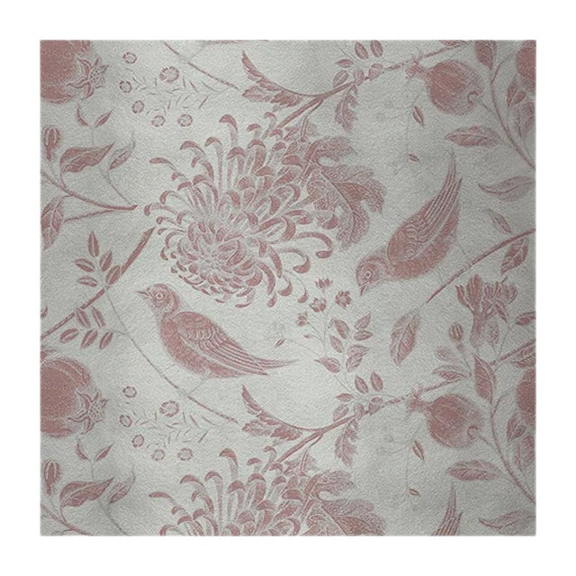 Flowers and Birds 3 Fabric Wall Covering by Chiara Mennini for Midsummer-Milano For Sale