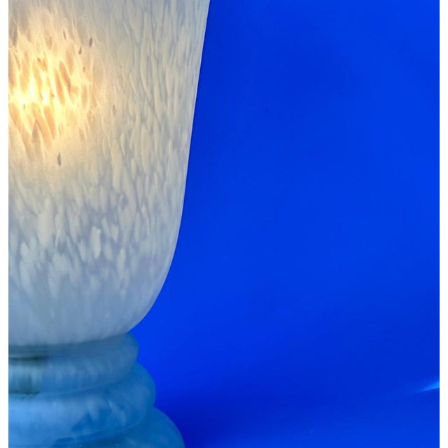 Vintage Art Deco Style Glass Torchiere Uplighter Lamp, 1980s For Sale - Image 9 of 11