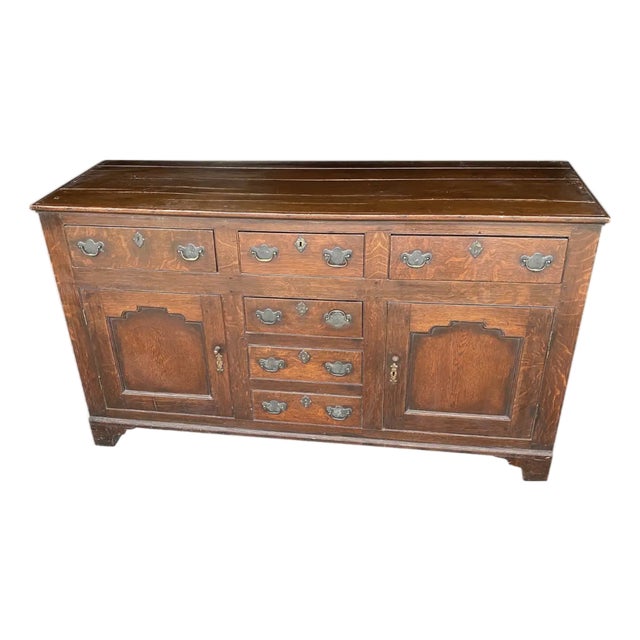 19th Century Welsh Oak Dresser Base For Sale